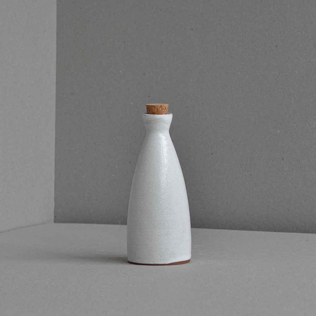 Stoneware Oil Bottle, Small, Snow White