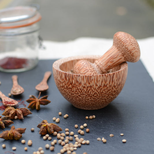 Miniature Pestle & Mortar, Coconut Palm Wood