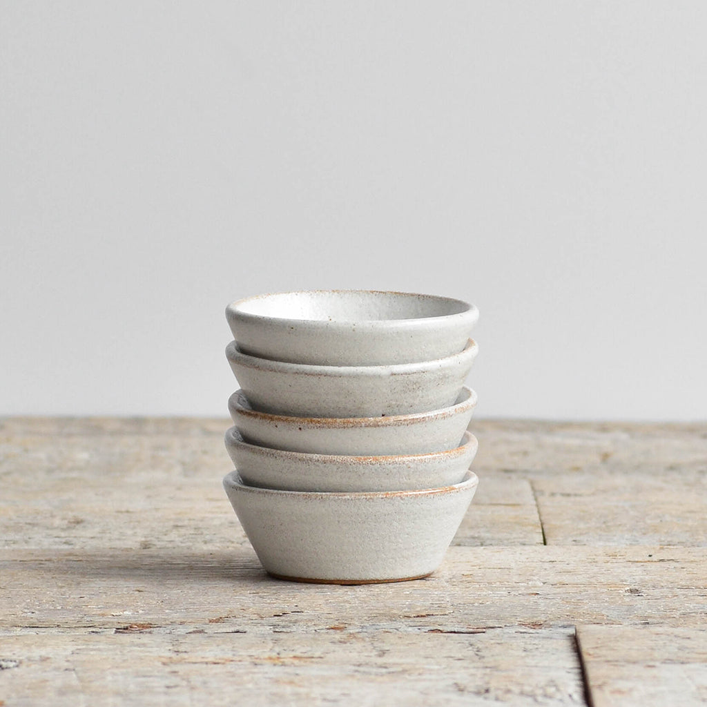 Hand Thrown Condiment Bowl, Snow White