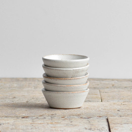 Hand Thrown Condiment Bowl, Snow White