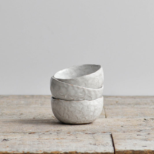 Hand Moulded Condiment Bowl, Snow White