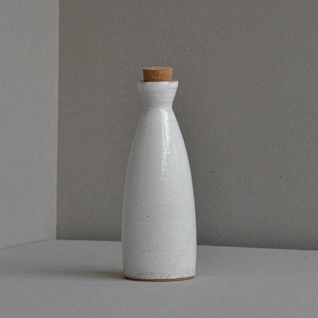 Stoneware Oil Bottle, Large, Snow White