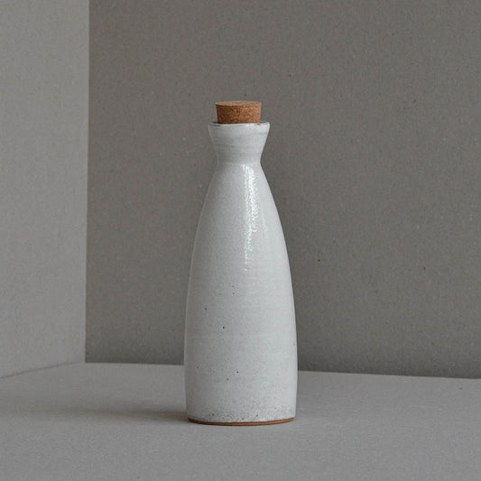 Stoneware Oil Bottle, Large, Snow White